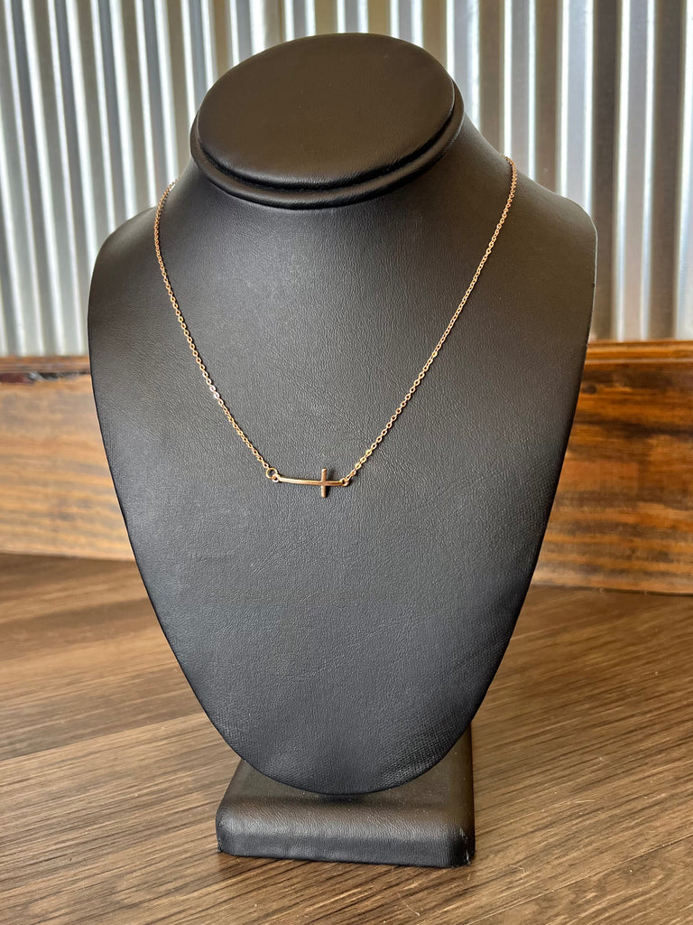 Dina Rose Gold Cross Necklace