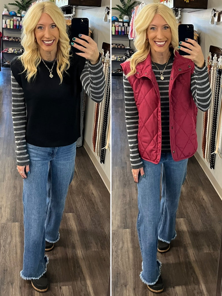 Trisha Ribbed Knit - Charcoal