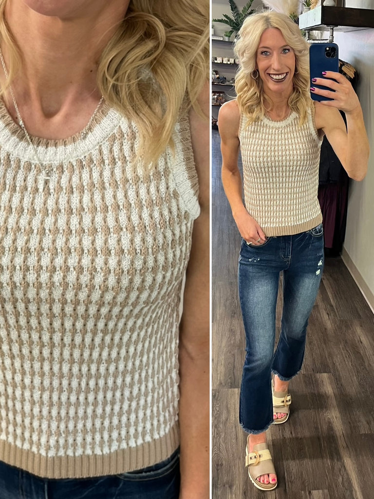 Annika Sweater Tank - Taupe