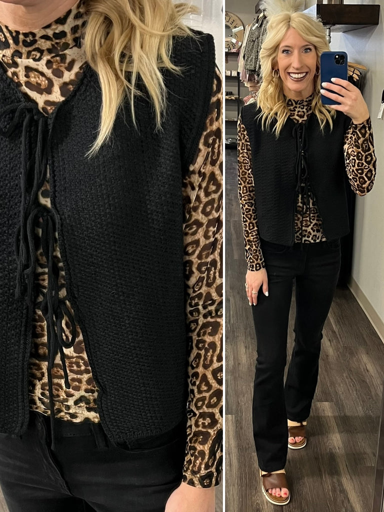 Geneva Black Tied Vest