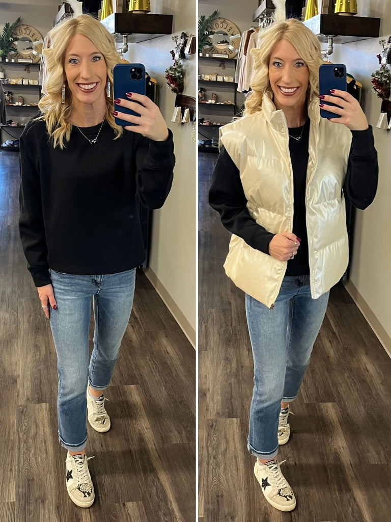 Julianne Perfect Scuba Crewneck - Black