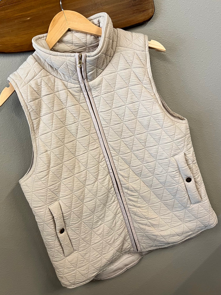 Amy Lightweight Quilted Vest - Latte