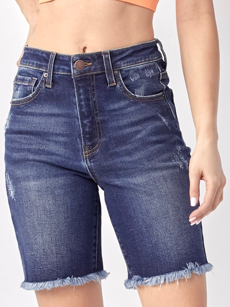 Rayna Frayed Hem Bermuda Shorts