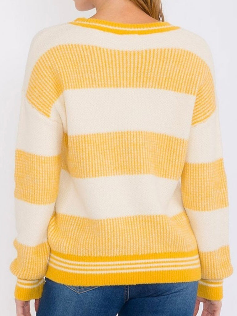 Karrie Marigold Striped Sweater