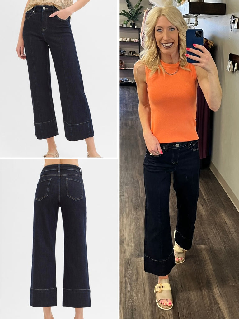 Anne High-Rise Crop Denim - Dark