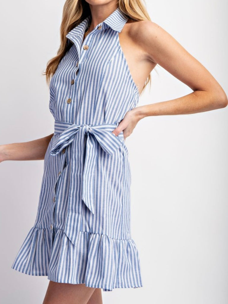Maddie Button Striped Dress