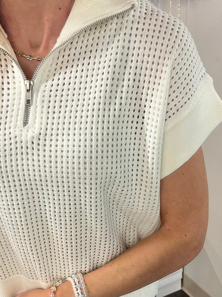Katie Open Knit Sweater - Ivory