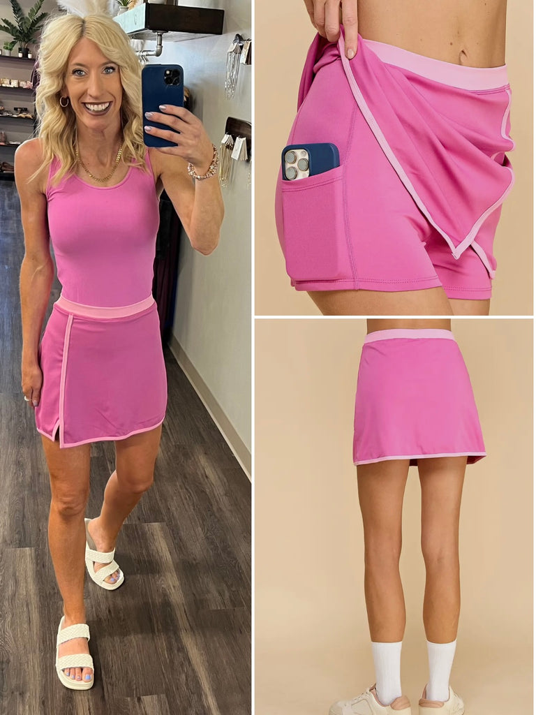 Mae Skort - Dark Pink/Light Pink