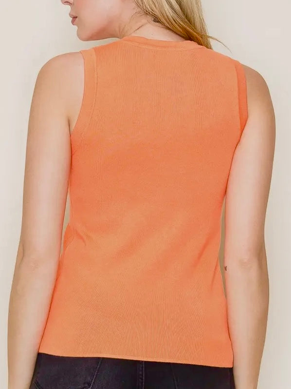 Cassie Orange Sweater Tank