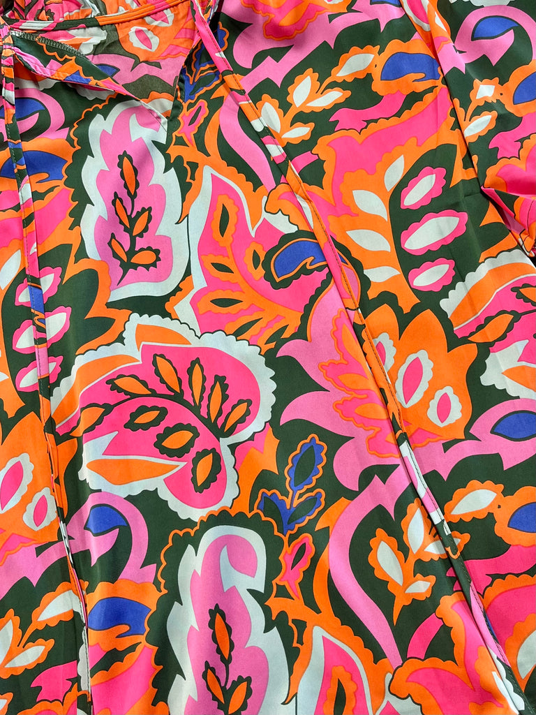 Scarlett Tied Floral Flare Sleeve Top