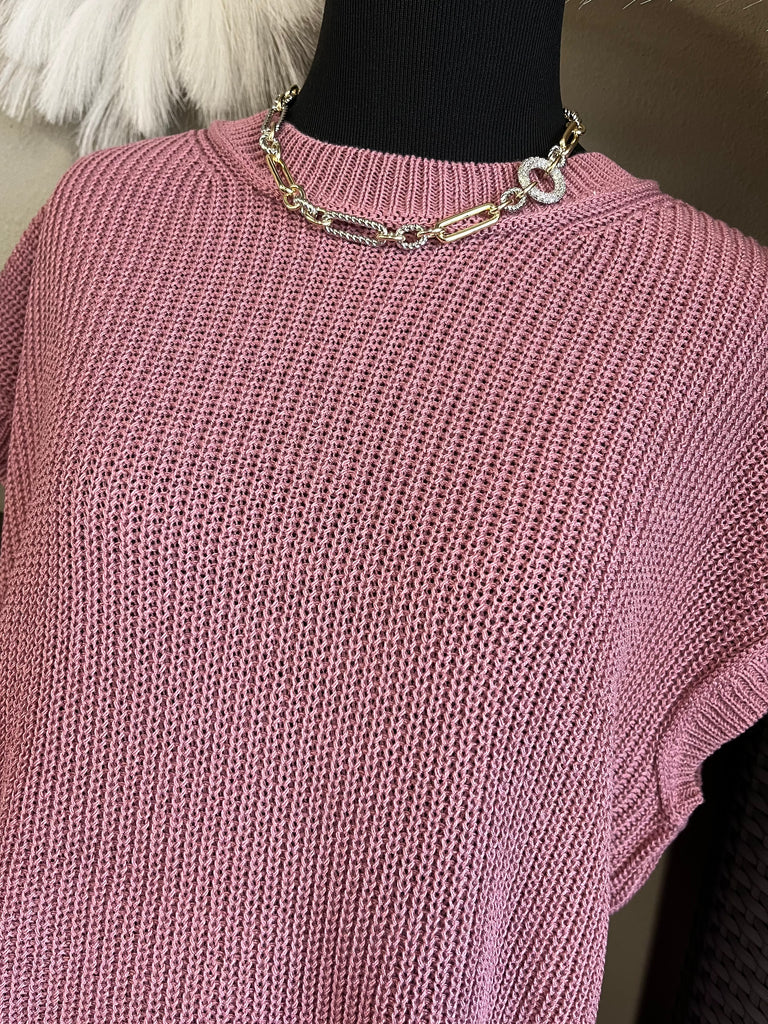 Elodie Knitted Top - Dusty Mauve