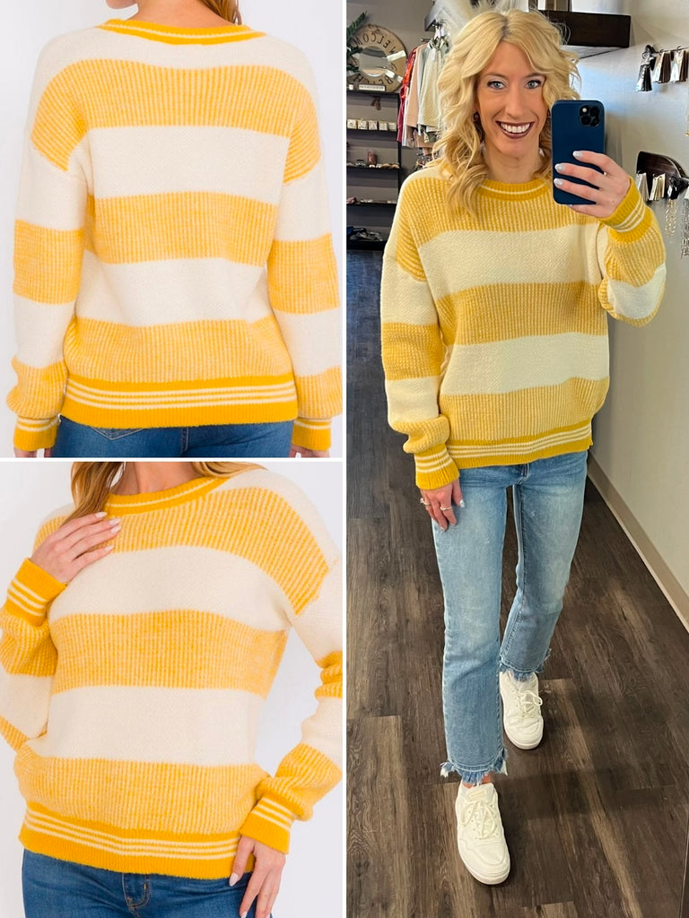 Karrie Marigold Striped Sweater
