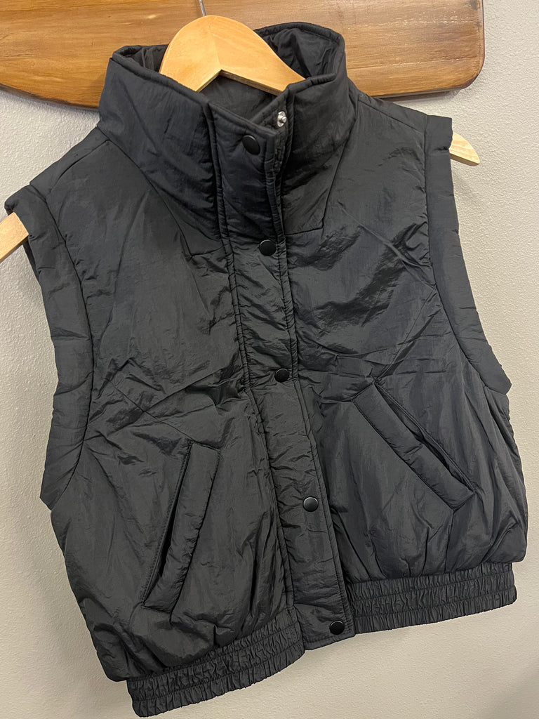 Sierra Snap Puffer Vest - Black