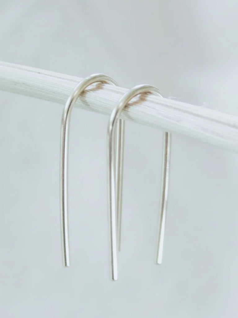 Tori Open Arc Earrings - Silver