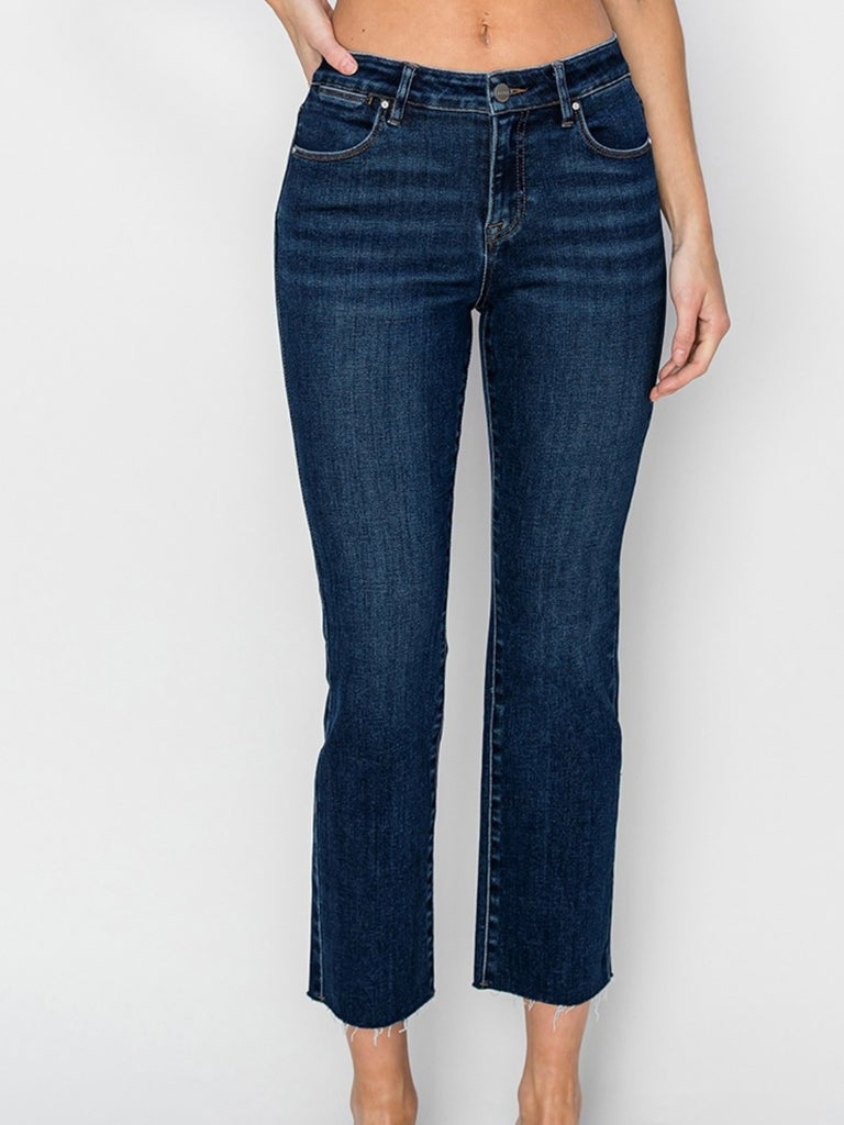 Trisha Mid-Rise Cropped Straight Denim