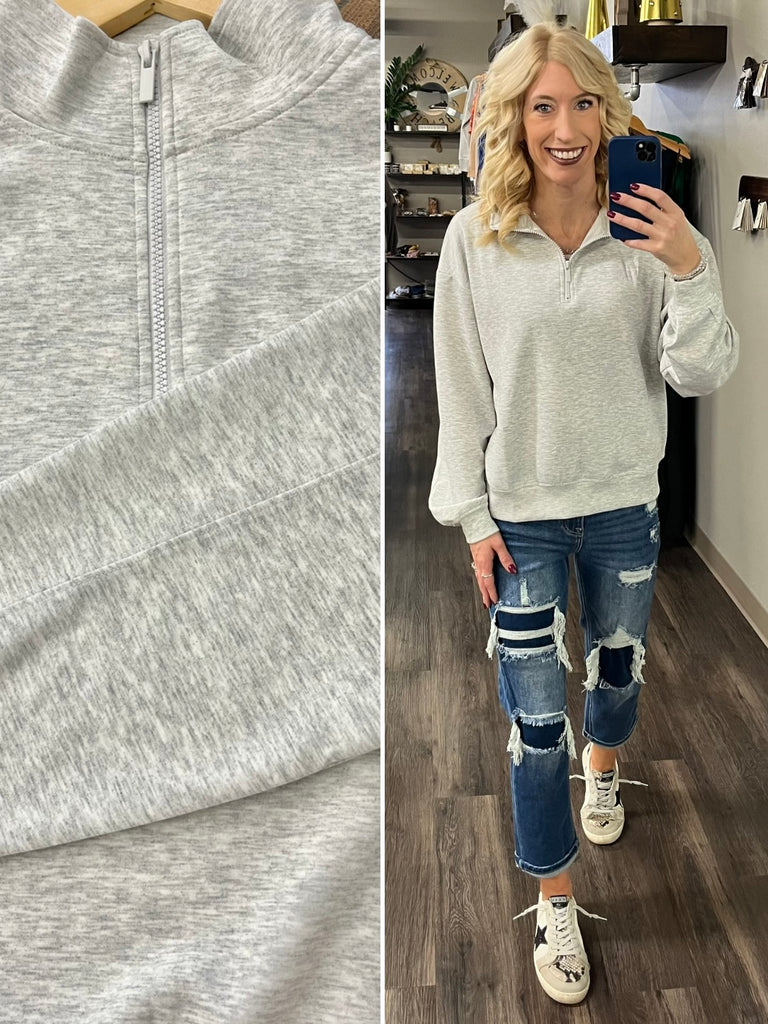 Teegan Quarter Zip - Grey