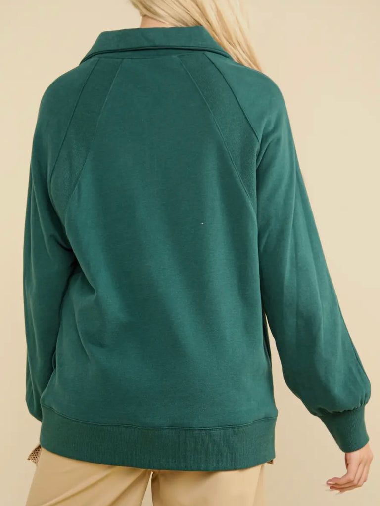 Kim 1/4 Zip Pullover - Forest