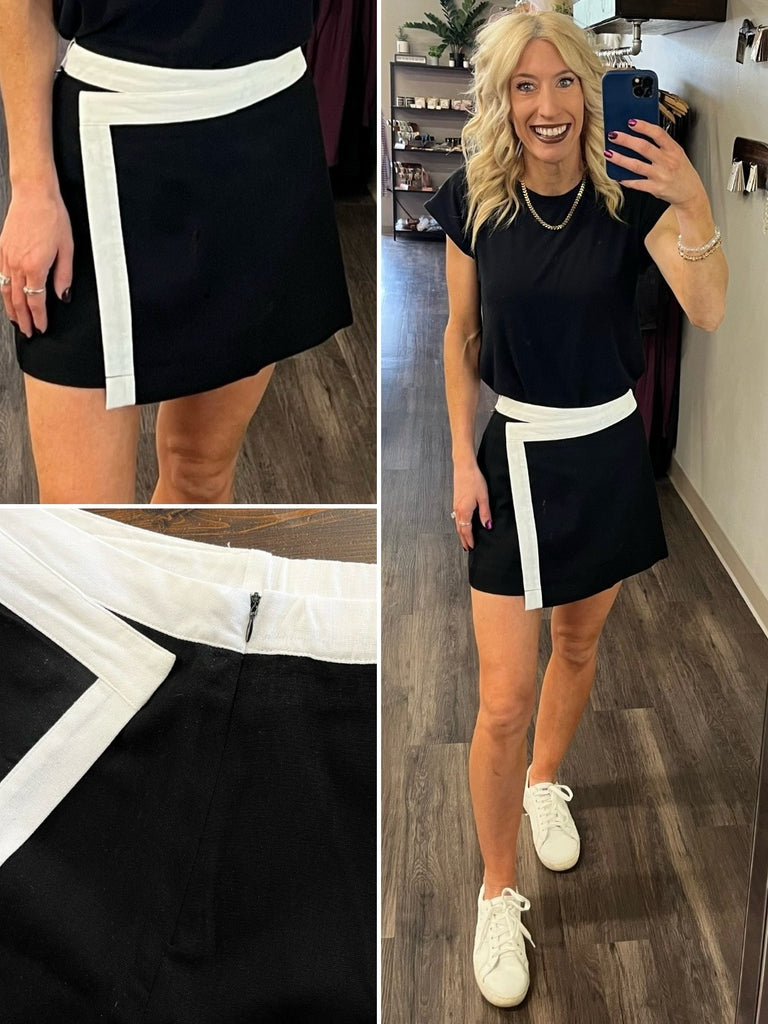 Desi White Accent Skort