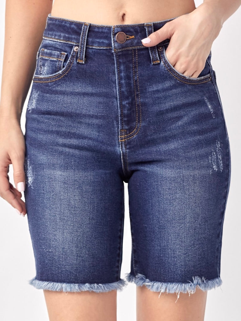 Rayna Frayed Hem Bermuda Shorts