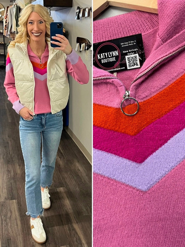 Emma Vintage Vibes 1/4 Zip Sweater