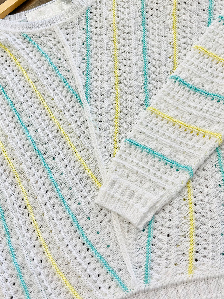 Poppy Mint/Yellow Chevron Sweater