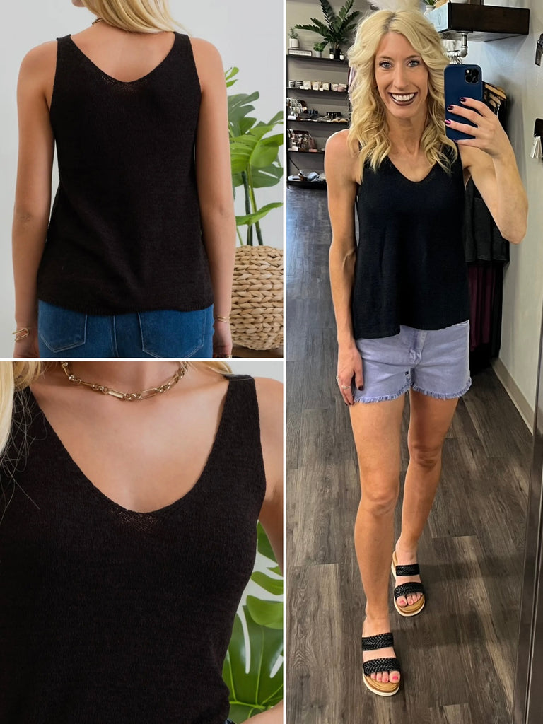 Martha Knit Tank - Black