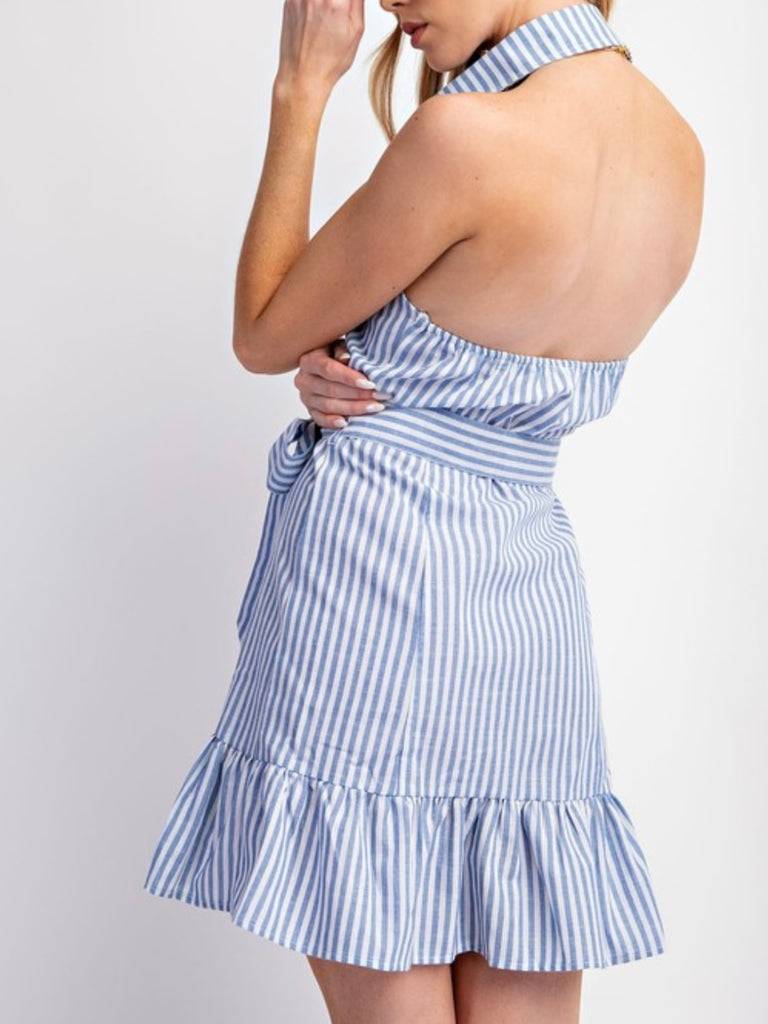 Maddie Button Striped Dress