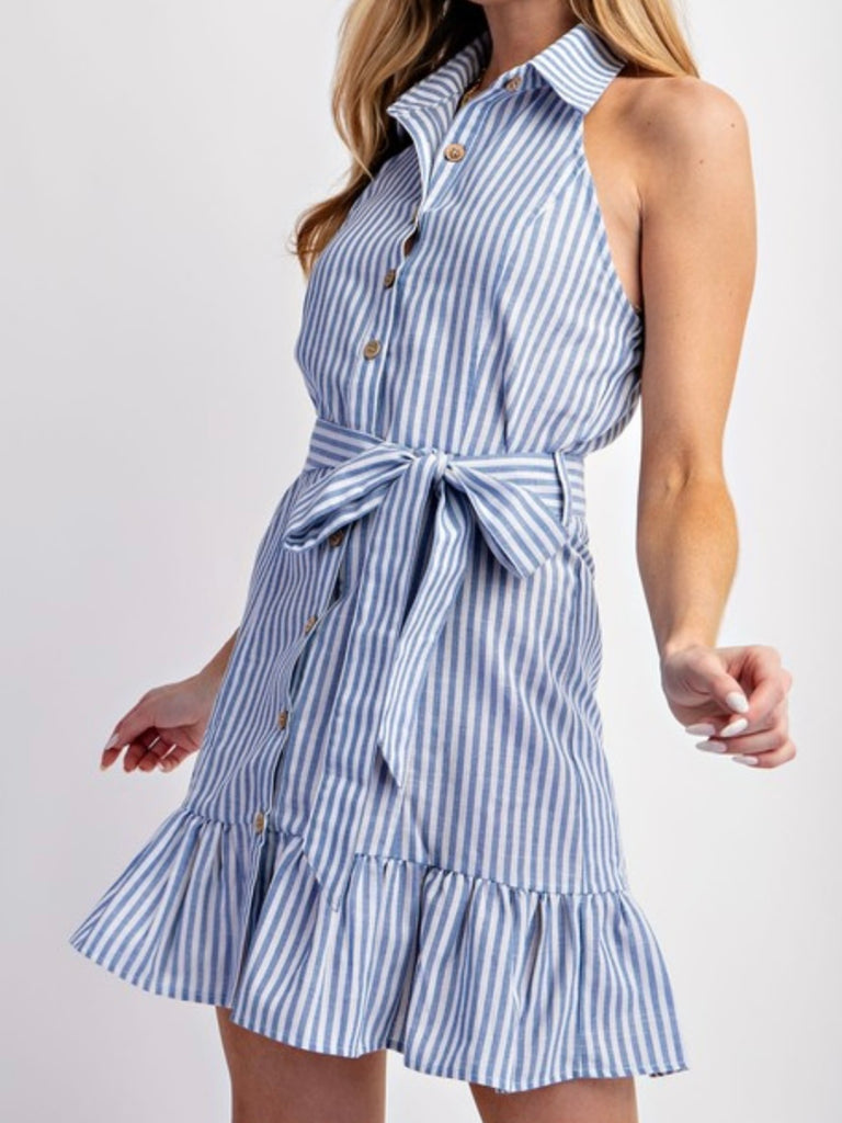 Maddie Button Striped Dress