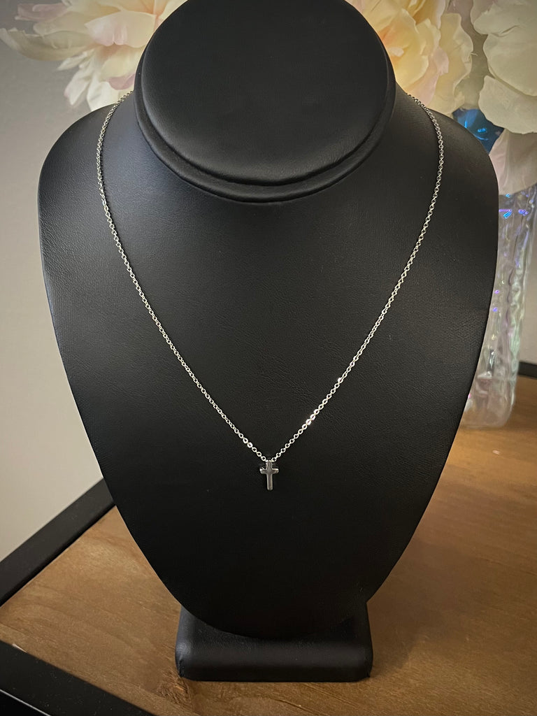 Kristin Mini Cross Necklace - Silver