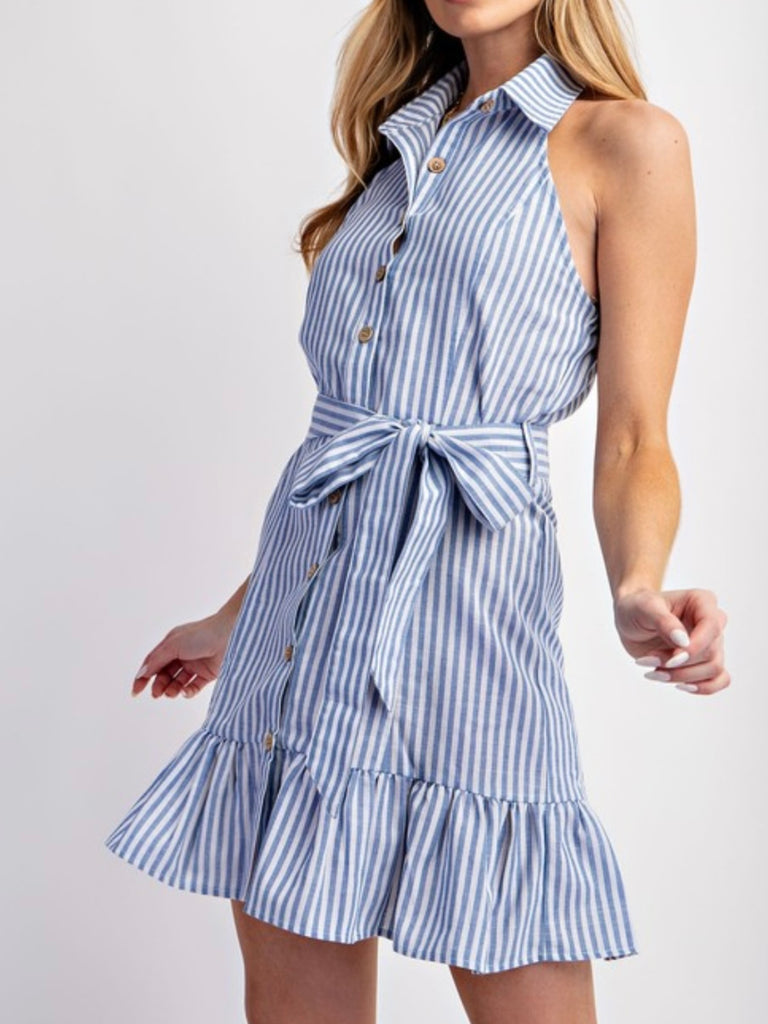 Maddie Button Striped Dress