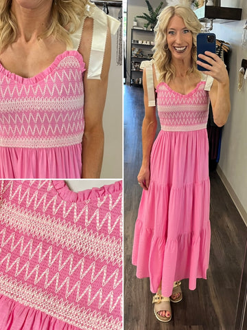 Grace Coral Flutter Sleeve Dress