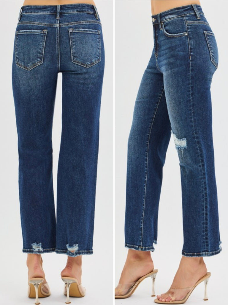 Tara High-Rise Straight with Hidden Patch