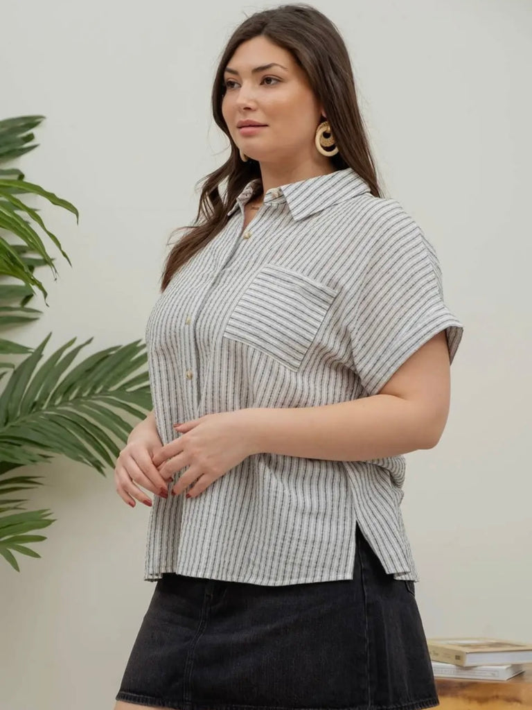 Trish Striped Button-Up - PLUS