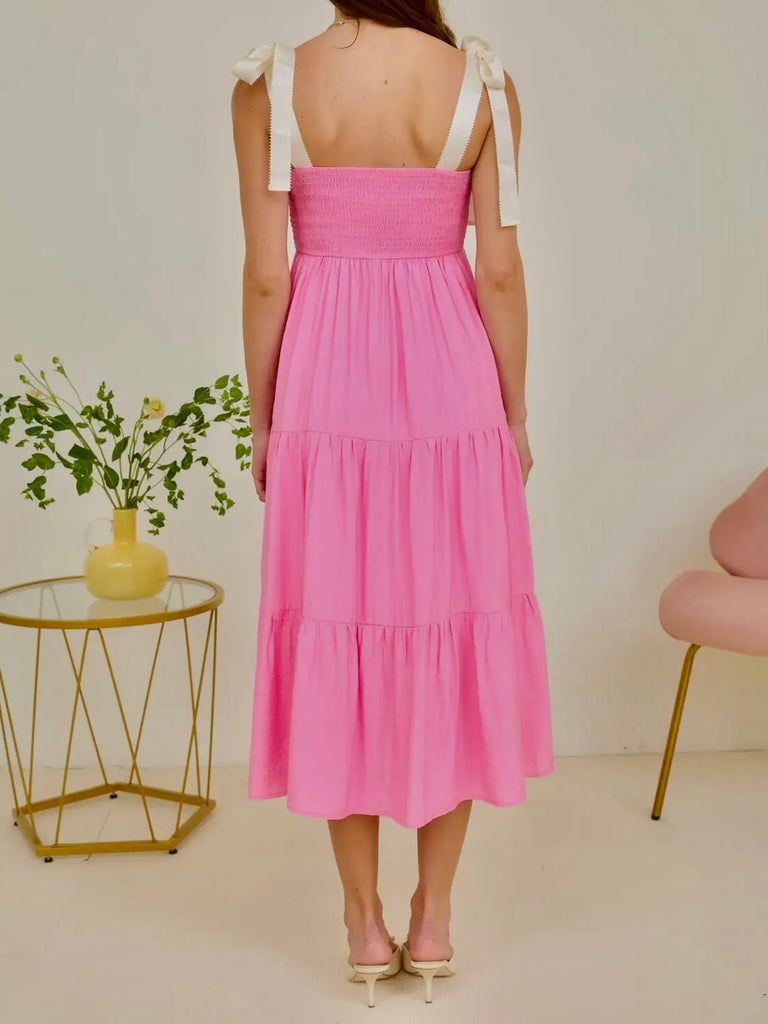 Annabelle Pink Embroidered Dress