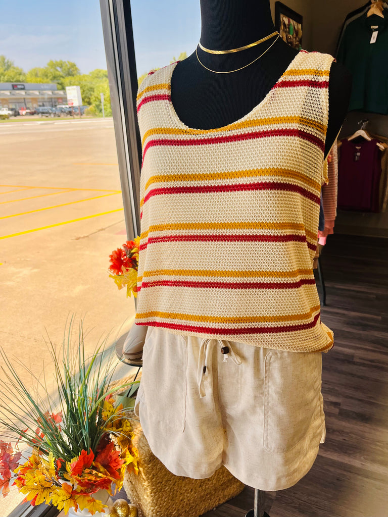 Burgundy & Gold Knit Tank