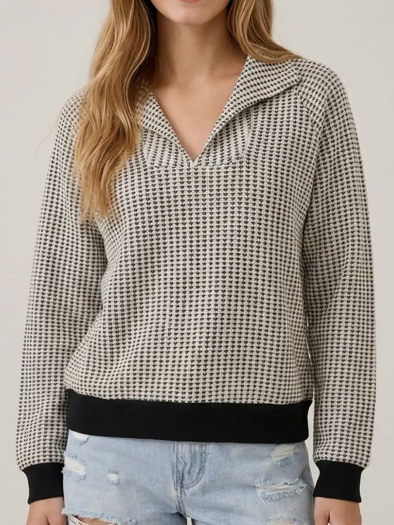 Maria Two Toned Sweater - Black