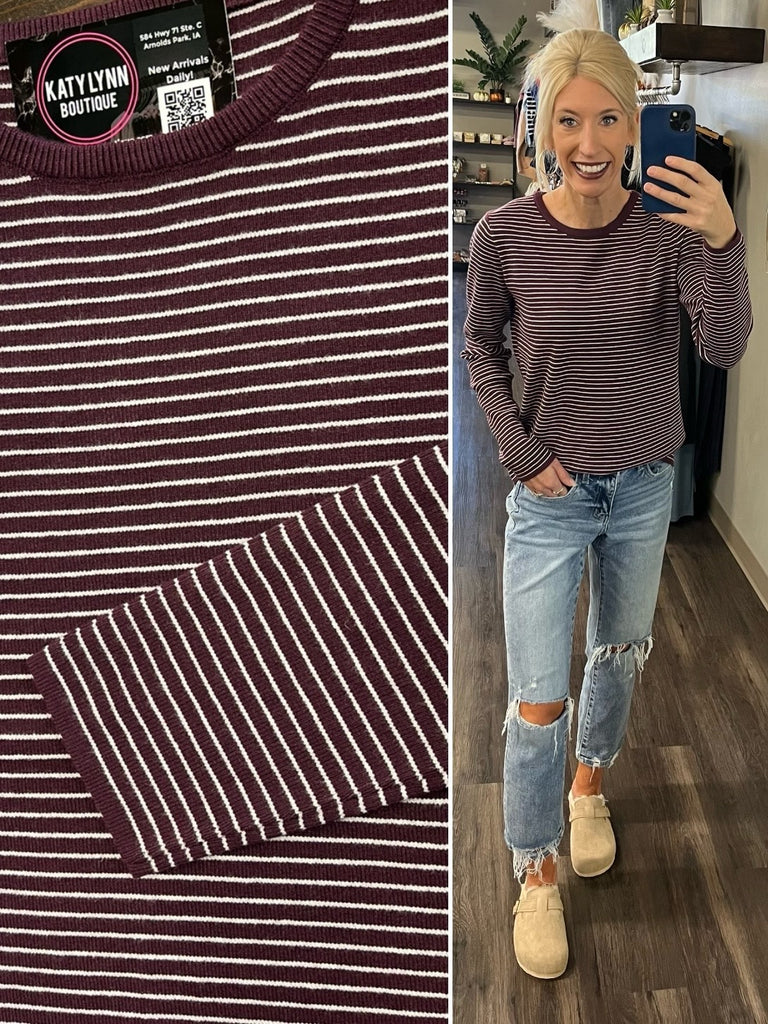 Mindie Lightweight Sweater - Maroon