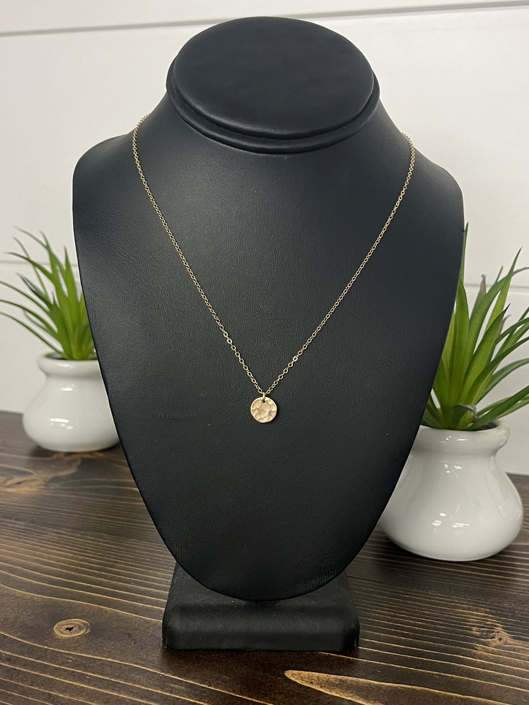 Holli Hammered Disc Necklace - Gold
