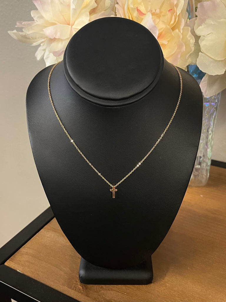 Kristin Mini Cross Necklace - Gold