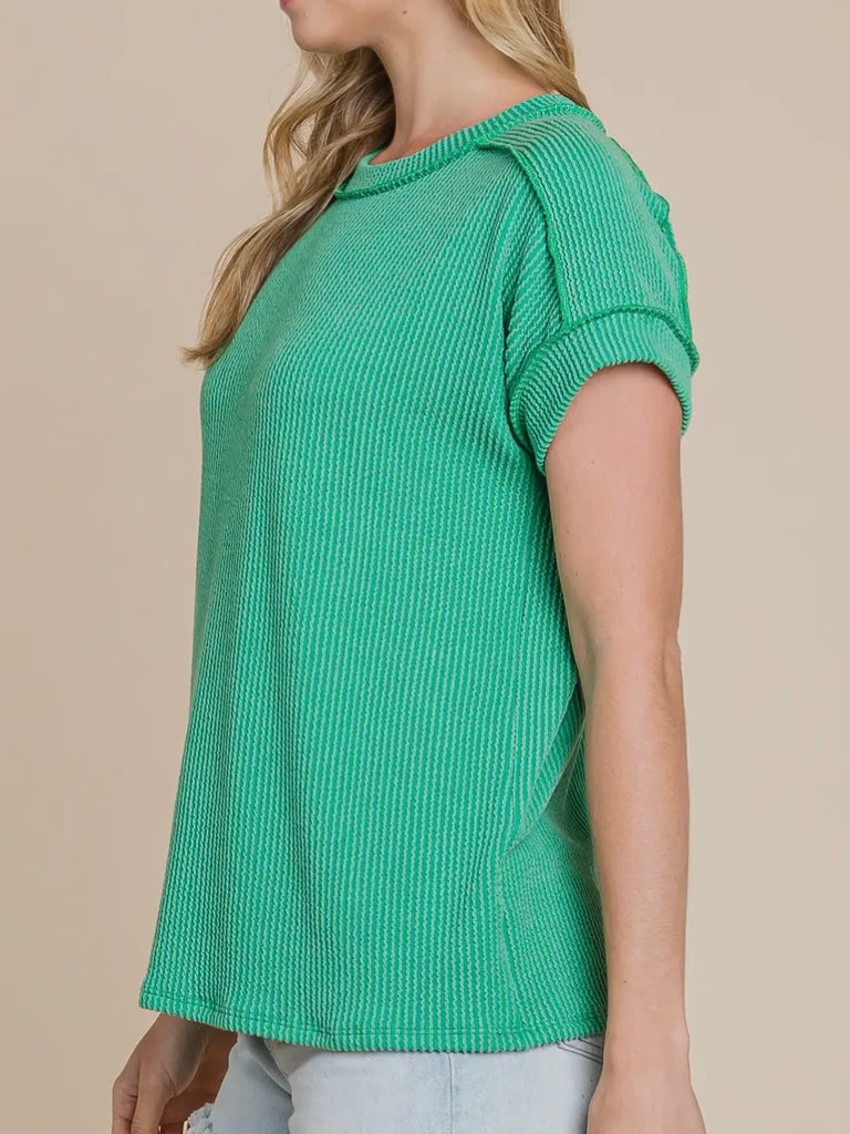 Hallie Ribbed TShirt - Green