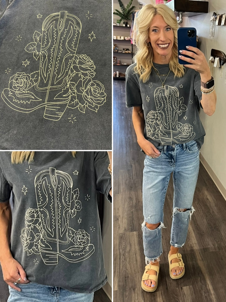 Delilah Western Boot Tee