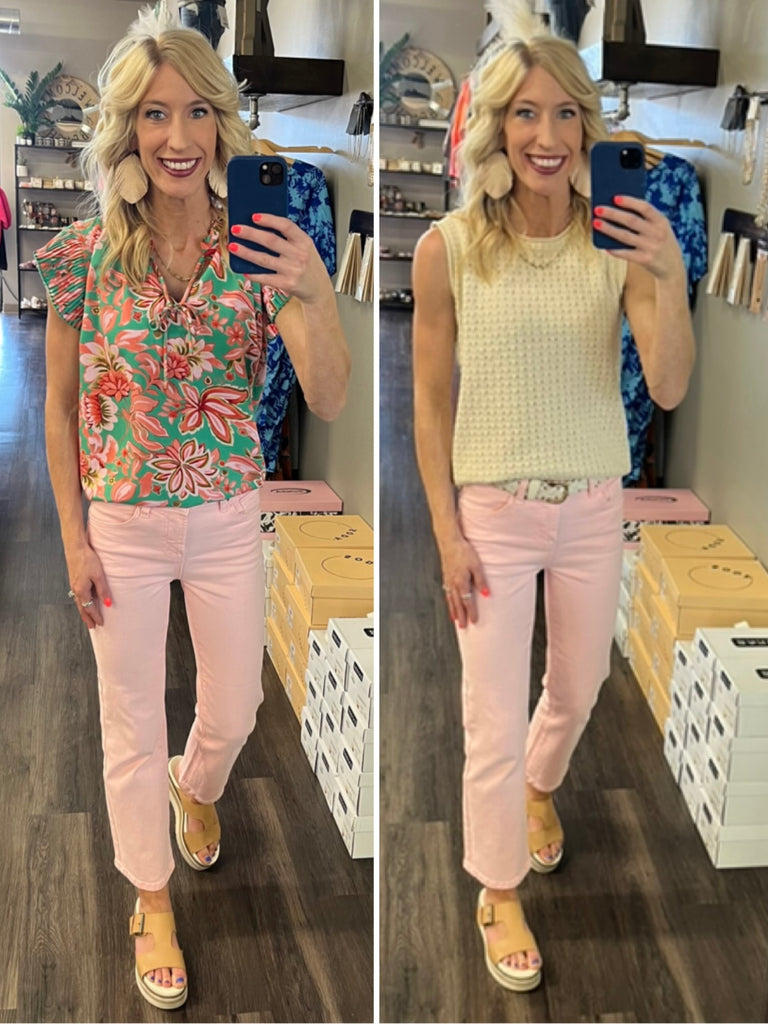 Chelsea Light Pink Straight Denim