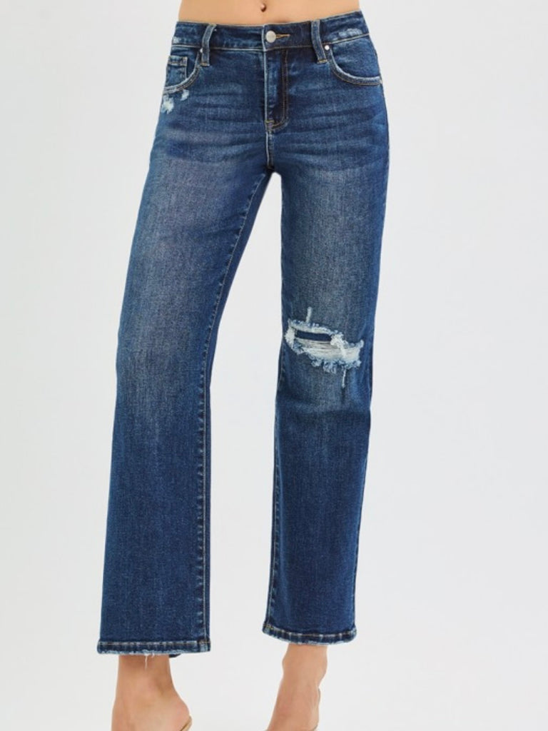 Tara High-Rise Straight with Hidden Patch