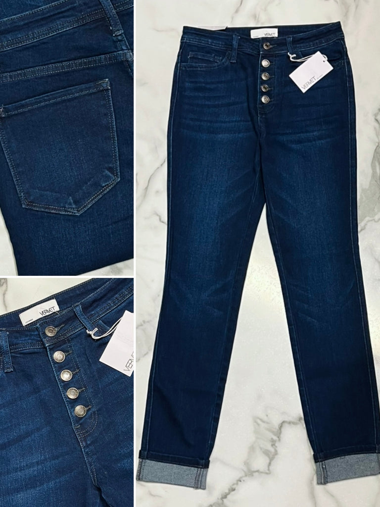 Haylie High-Rise Cuffed Skinny with Button-Fly