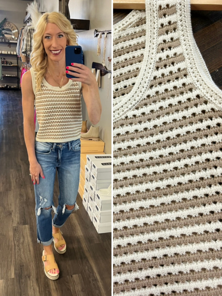 Candice Crochet Knit Tank