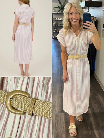 Grace Coral Flutter Sleeve Dress