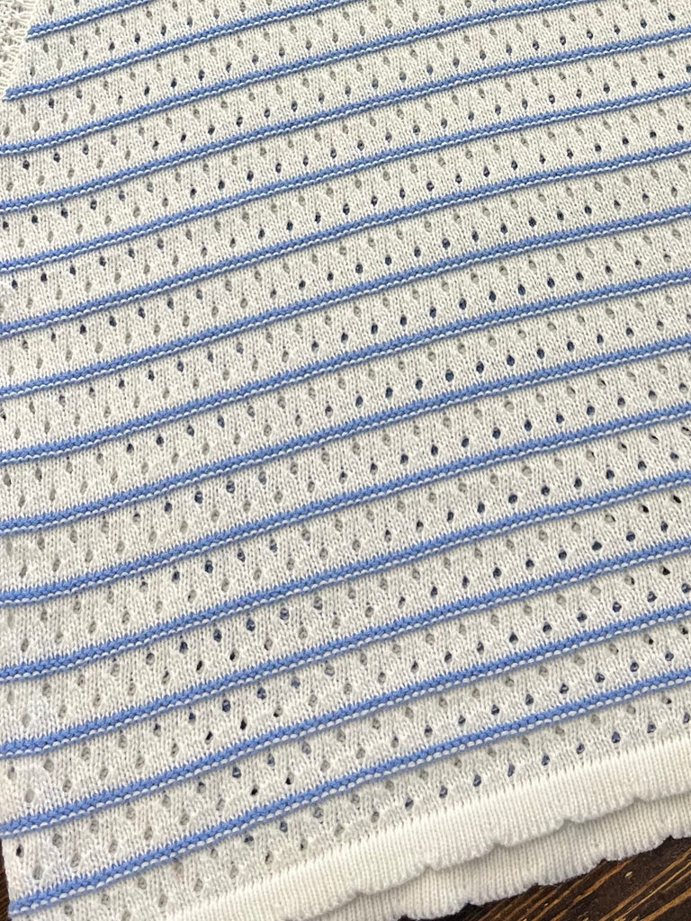 Kinze Striped Sweater Tank - Sky Blue