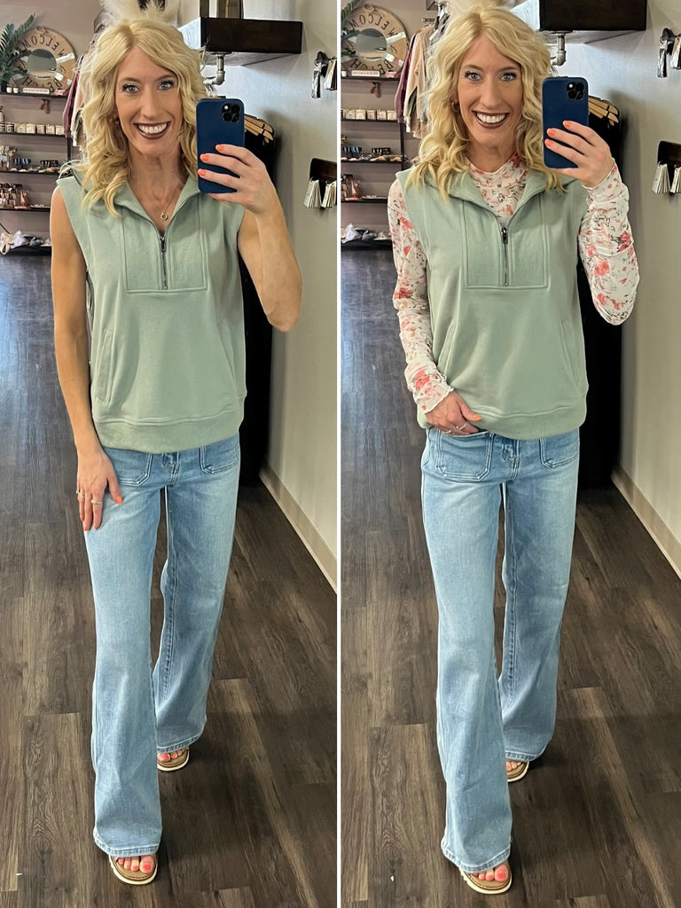 Cassidy Sleeveless Pullover - Sage