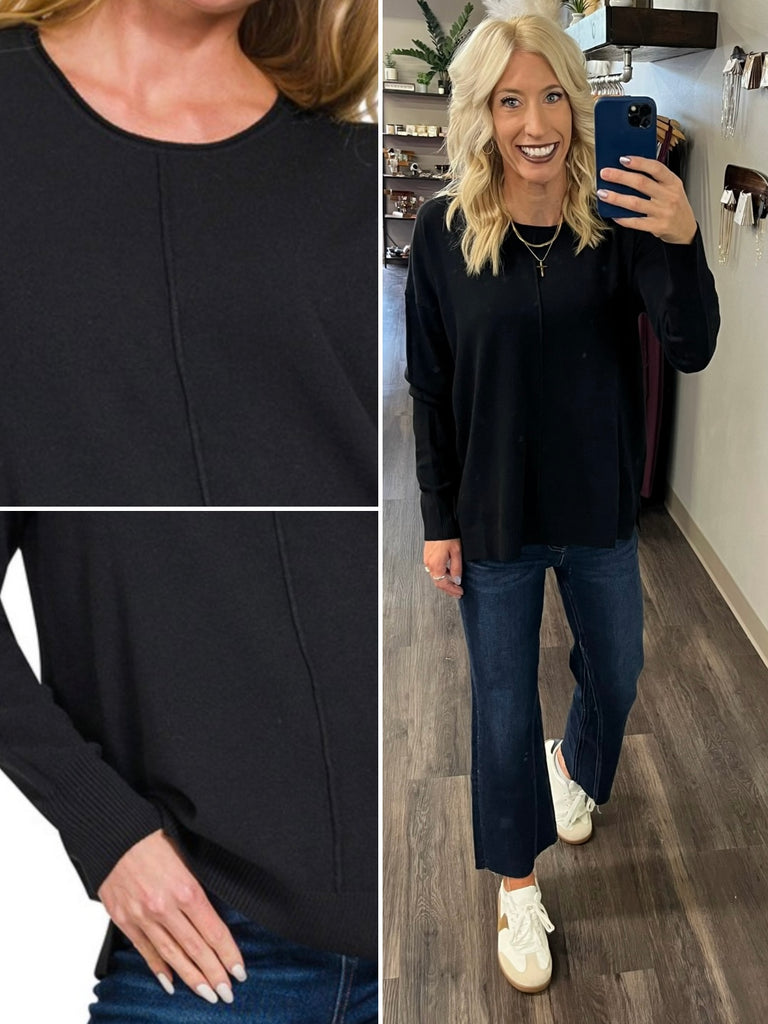 Georgine Center-Seam Center - Black