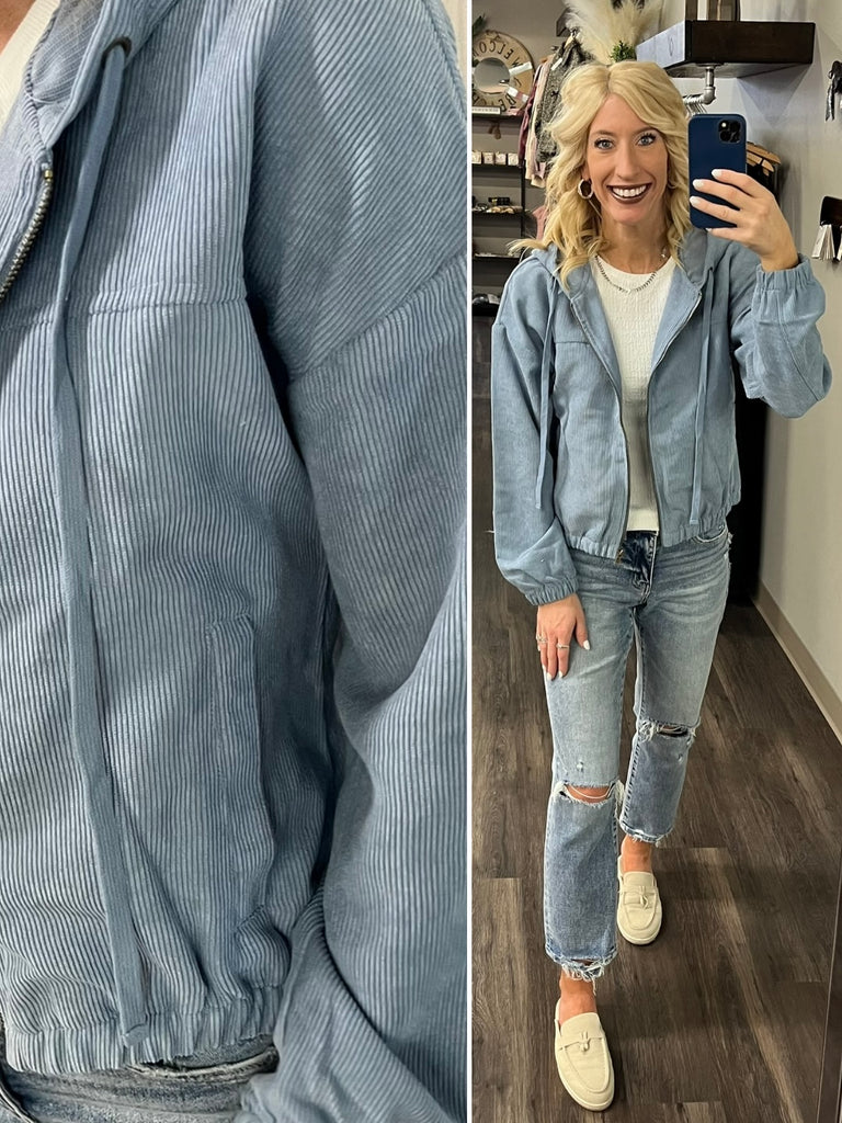 Riley Light Corduroy Jacket - Light Blue